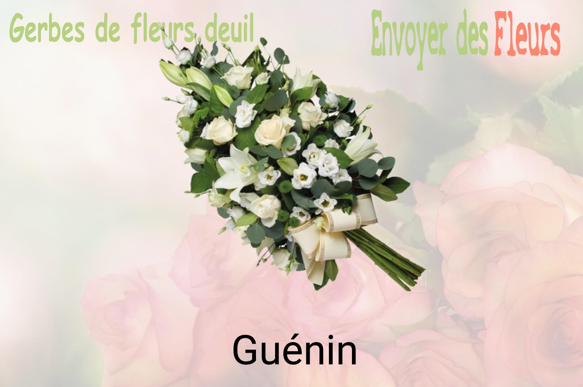 Gerbe de fleurs de deuil livrée à Guénin